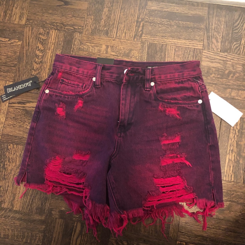 Blank NYC- Pink denim high rise shorts